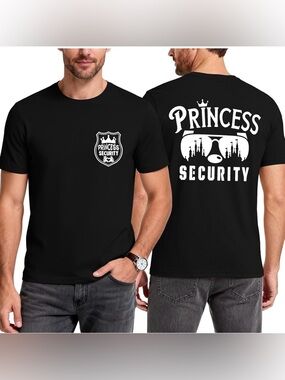 Princess Security Team Shirt Men Magical Kingdom T-Shirt Short Sleeve (S)